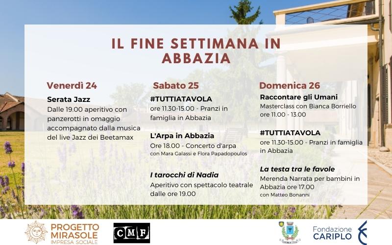 Scopri di più sull'articolo Gli appuntamenti del fine settimana in Abbazia